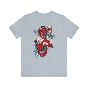 Demon Geisha T-shirt, Lady Geisha, Japanese Geisha, Vintage Geisha look, Geisha & fan, Japanese Art T-shirt, Unisex Japanese Geisha Tshirt,