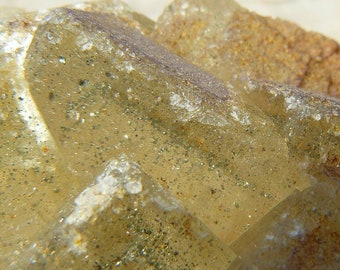 Marcasite in Fluorite, Ladywash Mine, Eyam, Derbyshire, England - Rare old Included Crystals- 85x67x35mm / 226.0g - 1970&#39;s Specimen