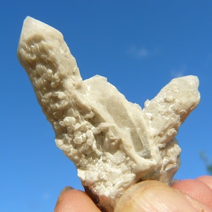 Quartz Cluster - Goonvean China Clay Pit, Cornwall, UK - White Quartz over Clear Quartz - Old 1990's Specimen - 42x23x28mm / 12.2g