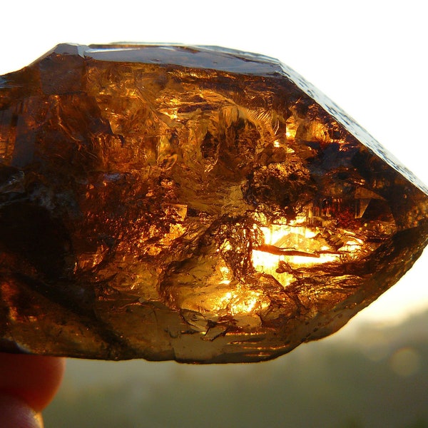 Smoky Quartz Crystal - Mount Malosa, Zomba, Malawi - 57x30x23mm / 49.0g - Superb Lustre and Rich Dark Colour - Great Internal Clarity