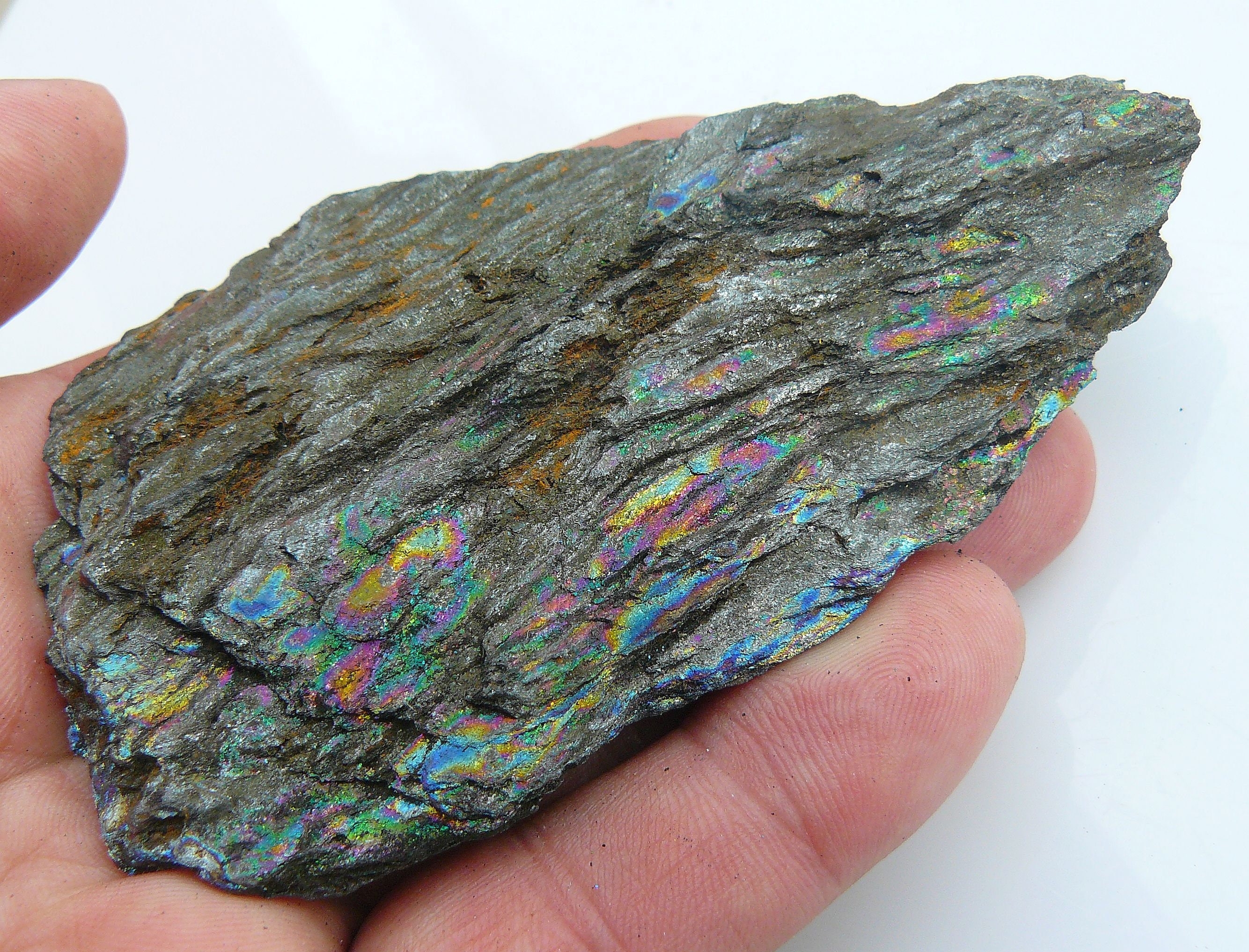 Rainbow Hematite Heart, Titanium Coated Hematite, Hematite