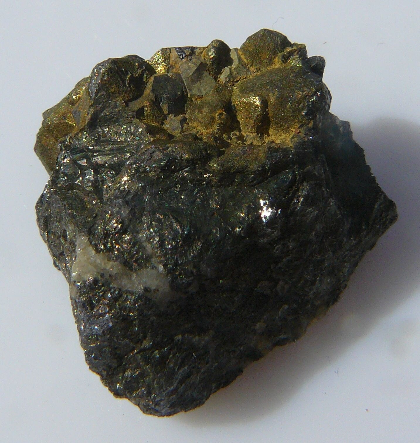 Tetrahedrite and Pyrite - Herodsfoot Mine, Lanreath, Cornwall, UK - Thumbnail: 23x23x12mm / 13g - Old 1950's Specimen