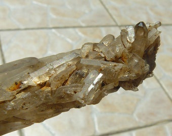 Rökkvartskluster med mindre Aegirin - Mount Malosa, Zomba, Malawi - 75x16x16mm / 17g