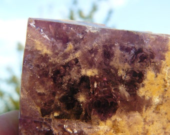 Fluorite Hollywell Mine, Rogerley Quarry - Huge 90mm Crystal - Frosterley, Weardale, England, UK - 90x75x75mm / 536g - Intense Blue Core