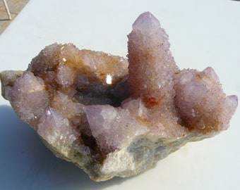 Spirit Quartz Amethyst Crystal Cluster - KwaNdebele, South Africa - LARGE: 130x85x82mm / 635g