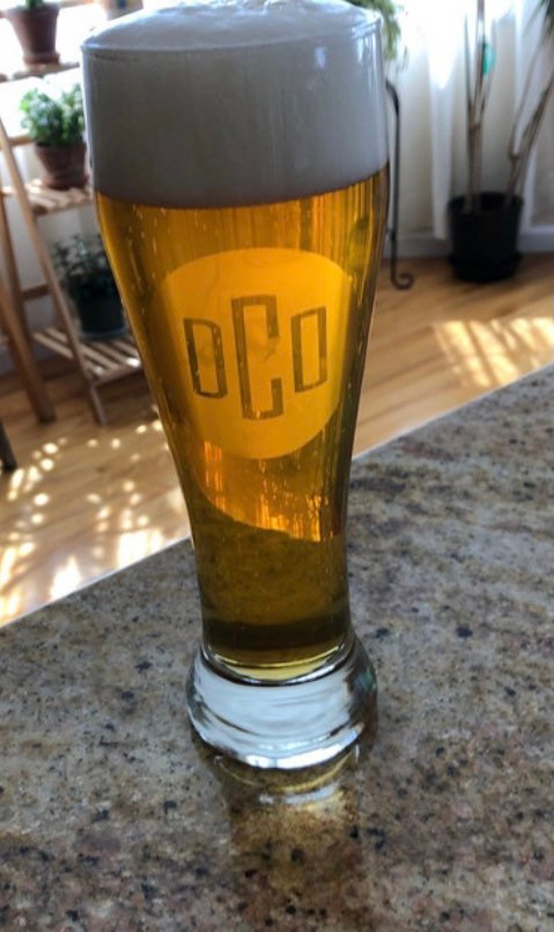 Etched Pilsner Beer Glass Personalized Pilsner Beer Glass Etsy