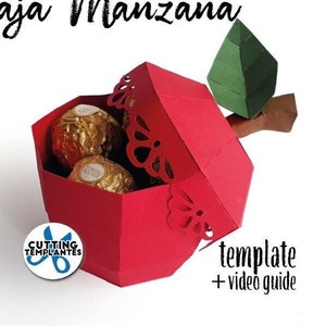 candy box apple box Svg 3D template, teacher's day present box, gift box, apple shape box SVG / eps / STUDIO / dxf / PDF