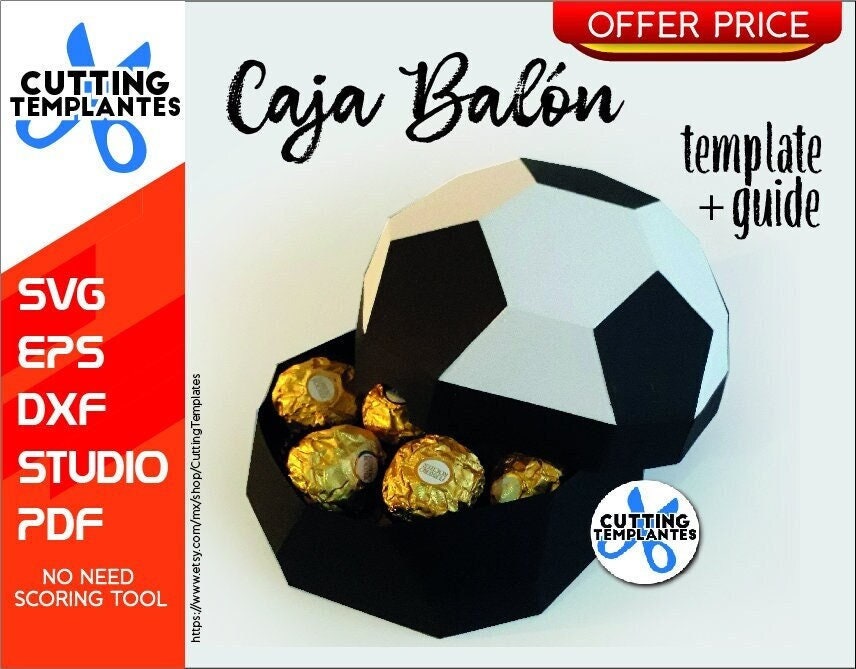 Soccer Ball Gift Box 3D Gift Box Father's Day Lowpoly DIY Etsy