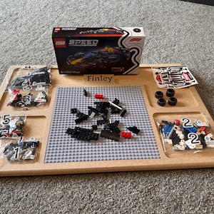 Large MDF Lego Tray with Sorting Sections & Baseplate image 1