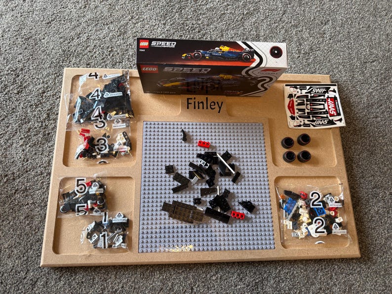 Large MDF Lego Tray with Sorting Sections & Baseplate image 19
