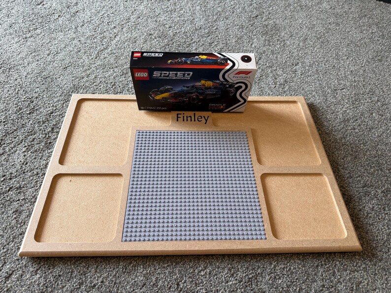 Large MDF Lego Tray with Sorting Sections & Baseplate image 13
