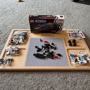 Large MDF Lego Tray with Sorting Sections & Baseplate image 15