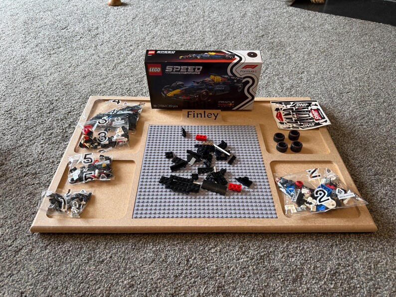 Large MDF Lego Tray with Sorting Sections & Baseplate image 15