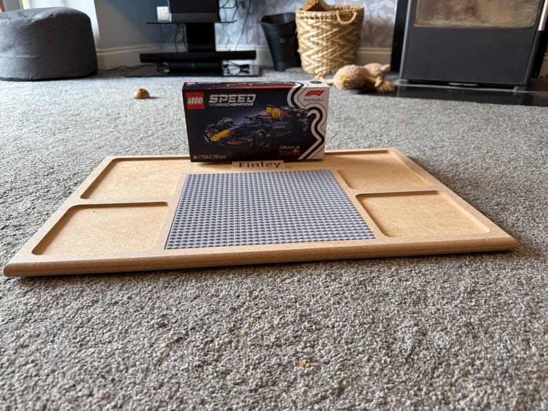 Large MDF Lego Tray with Sorting Sections & Baseplate image 14