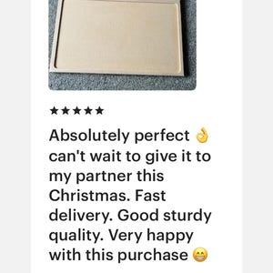 May include: A beige craft organizer with multiple compartments and a circular section. The text "Absolutely perfect" and a customer review are visible. The product is designed for organizing small items.