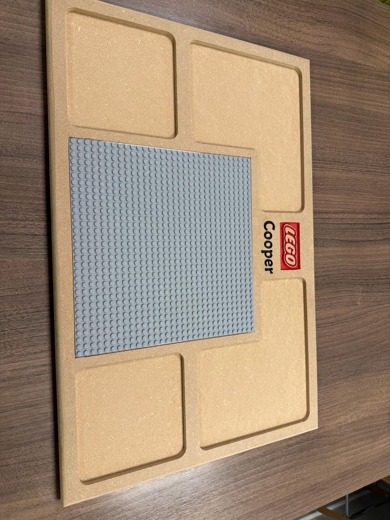 Large MDF Lego Tray with Sorting Sections & Baseplate image 11