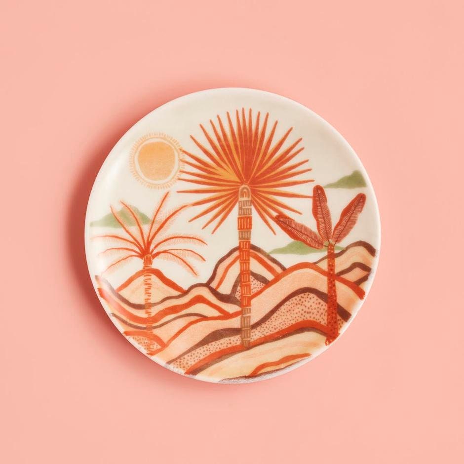 24 Pieces 6 Person Dinnerware Palm Tree Dinnerwaremoving Etsy