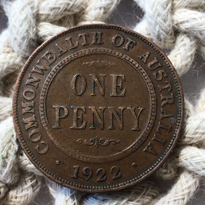 1922 Australian Penny, Vintage Coin Etsy