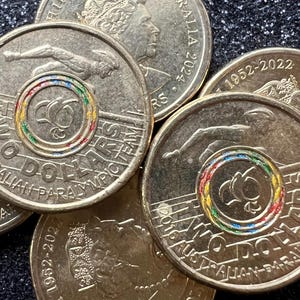 2016 2 Dollar Rio Paralympic Games, Australian coloured two dollar coin, Circulated.
