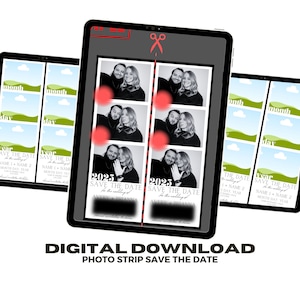 Photo Strip Save The Date - DIGITAL DOWNLOAD EDITABLE