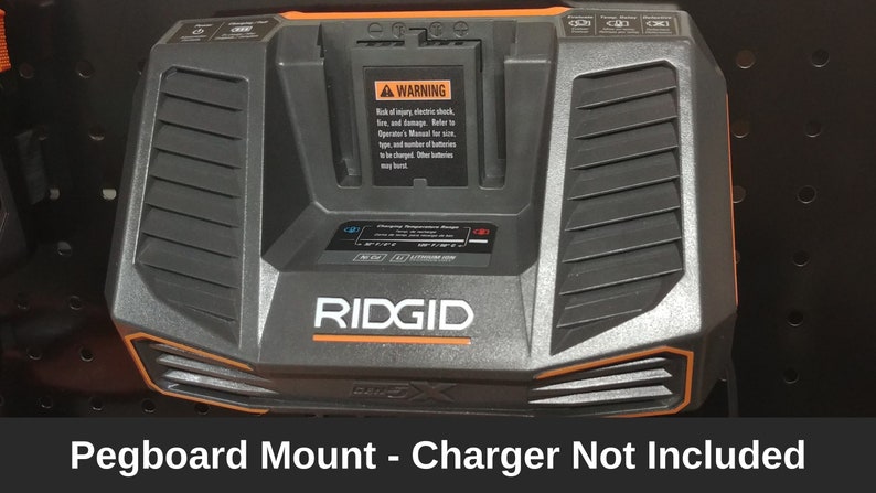 Ridgid 18v Pegboard Mount for Ridgid R840095 Lithium Ion Battery Charger image 1