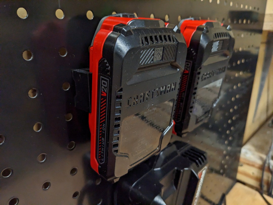 Pegboard Mounted Craftsman V20 20v Battery Holder Etsy