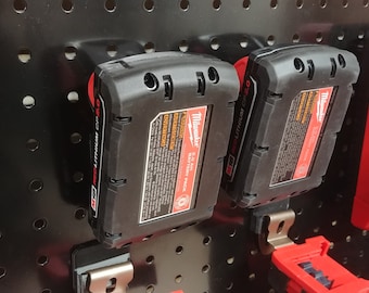 Milwaukee M18 18v Battery Pegboard Mount for Lithium-Ion Batteries