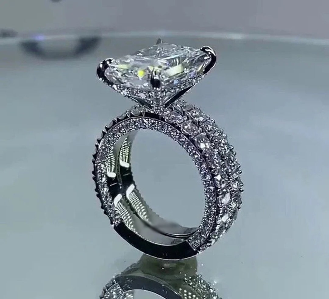 Wrap Around The Diamond Ring Luxury Fashion Set Moissanite Silver Ring