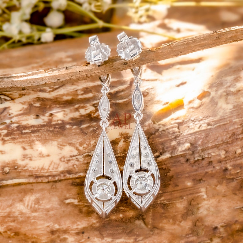 Antique Art Deco Earring Elegant Wedding Diamond Earring - Etsy