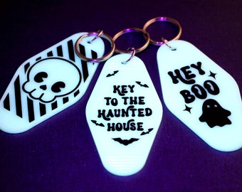 Halloween Glow in the Dark Vintage Motel keychain
