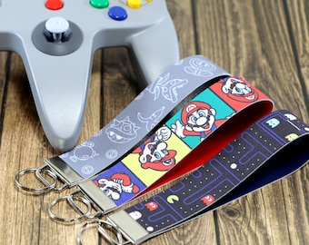 Gaming Icons Key Fob Wristlet| Classic Game Wristlet| Pac-Man Wristlet