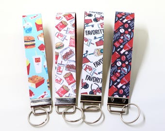 Fast Food Key Fob Wristlet | Happy Food Wristlet| Yummy Food Wristlet