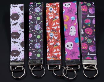 Halloween Key Fob Wristlet | Glow-in-the-dark| Glitter Wristlet