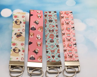 Pets & Hearts Key Fob Wristlet | Dog Wristlet | Cat Wristlet | Valentine's Day Key Fob Wristlet