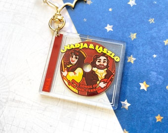 Nadja and Laszlo Keychain | 2 INCH double sided acrylic charm | Nadja of Antipaxos and Laszlo Cravensworth WWDITS What We Do In The Shadows