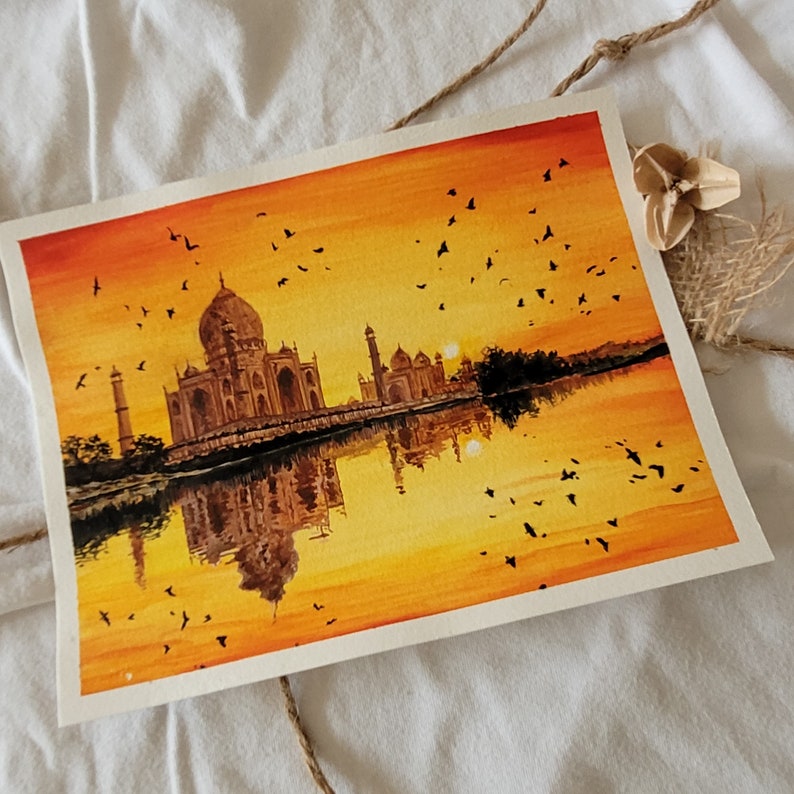 Taj Mahal Painting India Wall Art India Painting PRINT Etsy