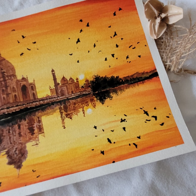 Taj Mahal Painting India Wall Art India Painting PRINT Etsy