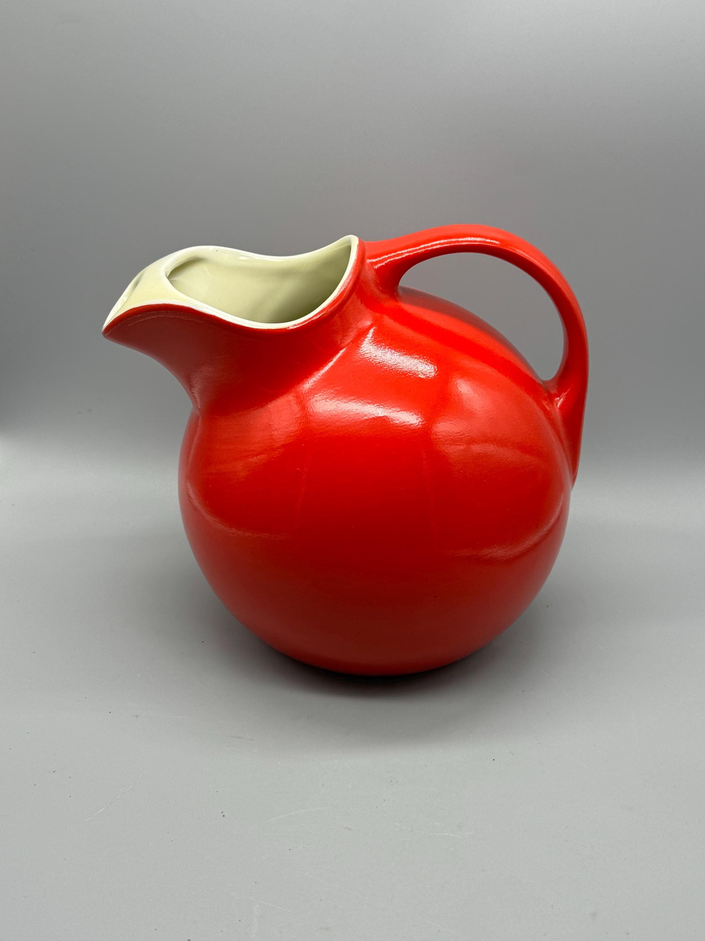 Vintage 1937 Hall’s Red Ball Water Pitcher W/ Ice Lip EXCELLENT ...