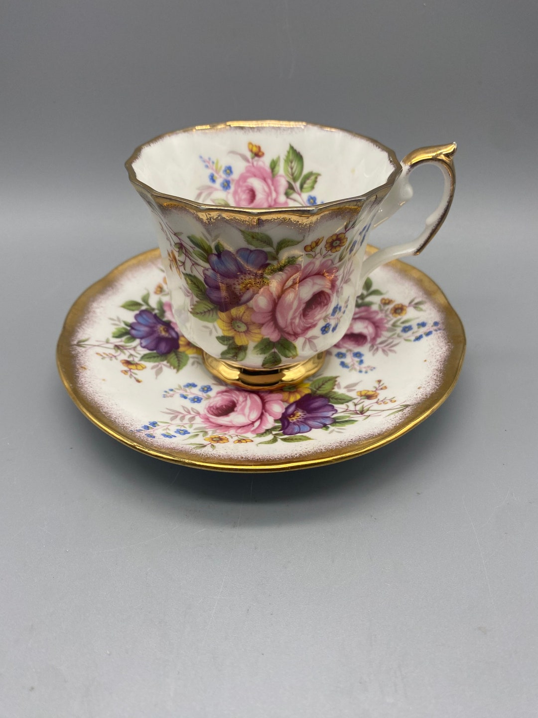 Elizabethan Tea Cup and Saucer Rose Pattern Etsy