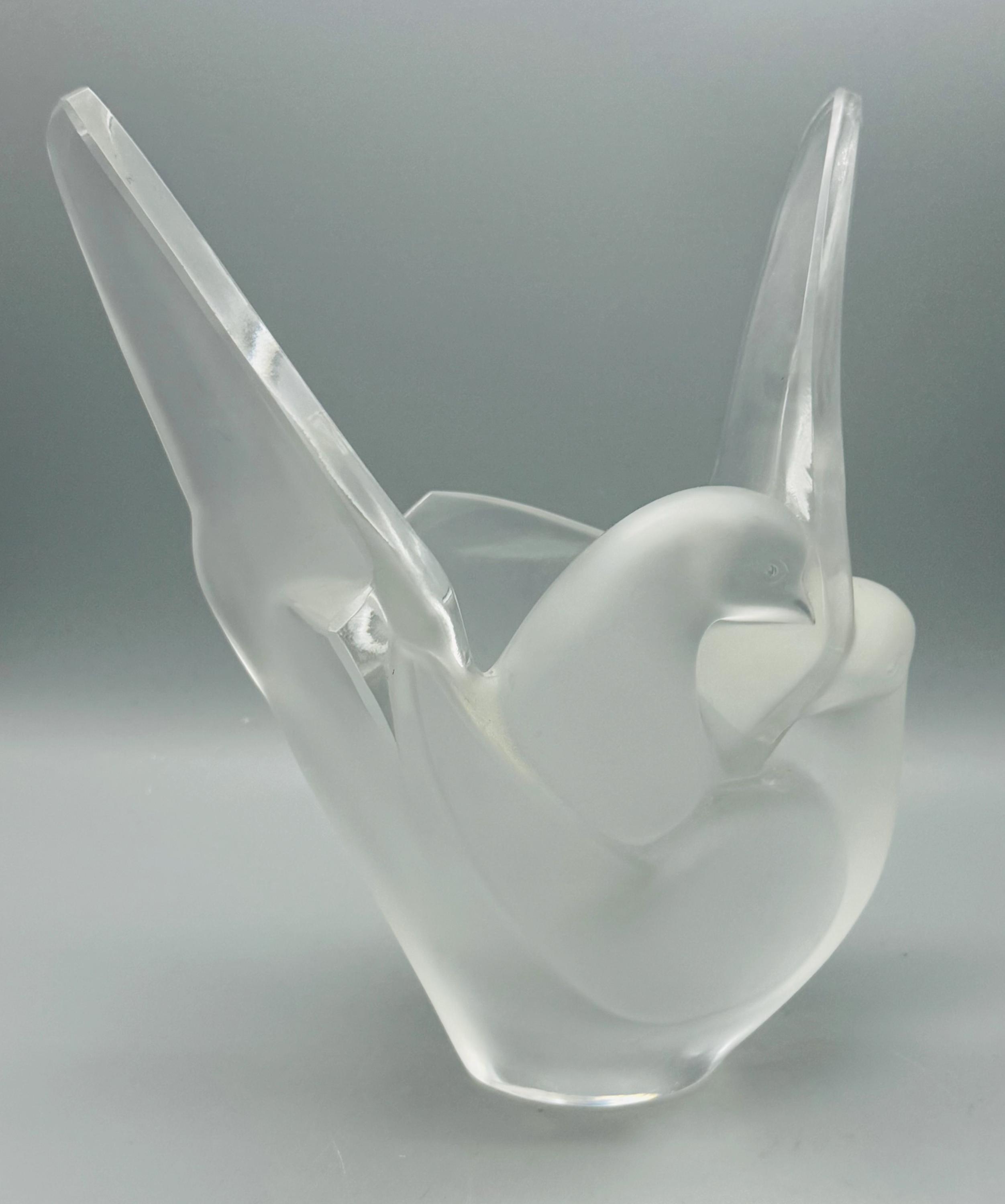 OLD LALIQUE フロストクリスタル女性像と白鳥 Lalique Crystal Bird Vase - Etsy