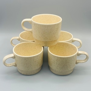 Vintage Homer Laughlin country Sage Homestead Speckled Mugs set of 5