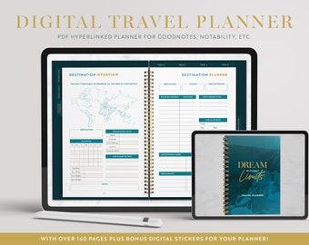Dream Without Limits Digital Planner - Travel Planner for Goodnotes, Notability, Noteshelf