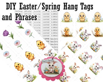 Ostern/Frühling Hang Tags DIY Tutorial und Downloads | .PDF- und .PNG-Dateien | Vollständige Anleitung und Messungen | 36 Bilder und Viele Worte