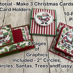 Tutorial Weihnachtskarten, Make 3 Karten, Geschenkkartenhalter, Weihnachtsgrafiken, DIY, Weihnachtscliparts, Fussy Cuts, Detaillierte Anweisungen