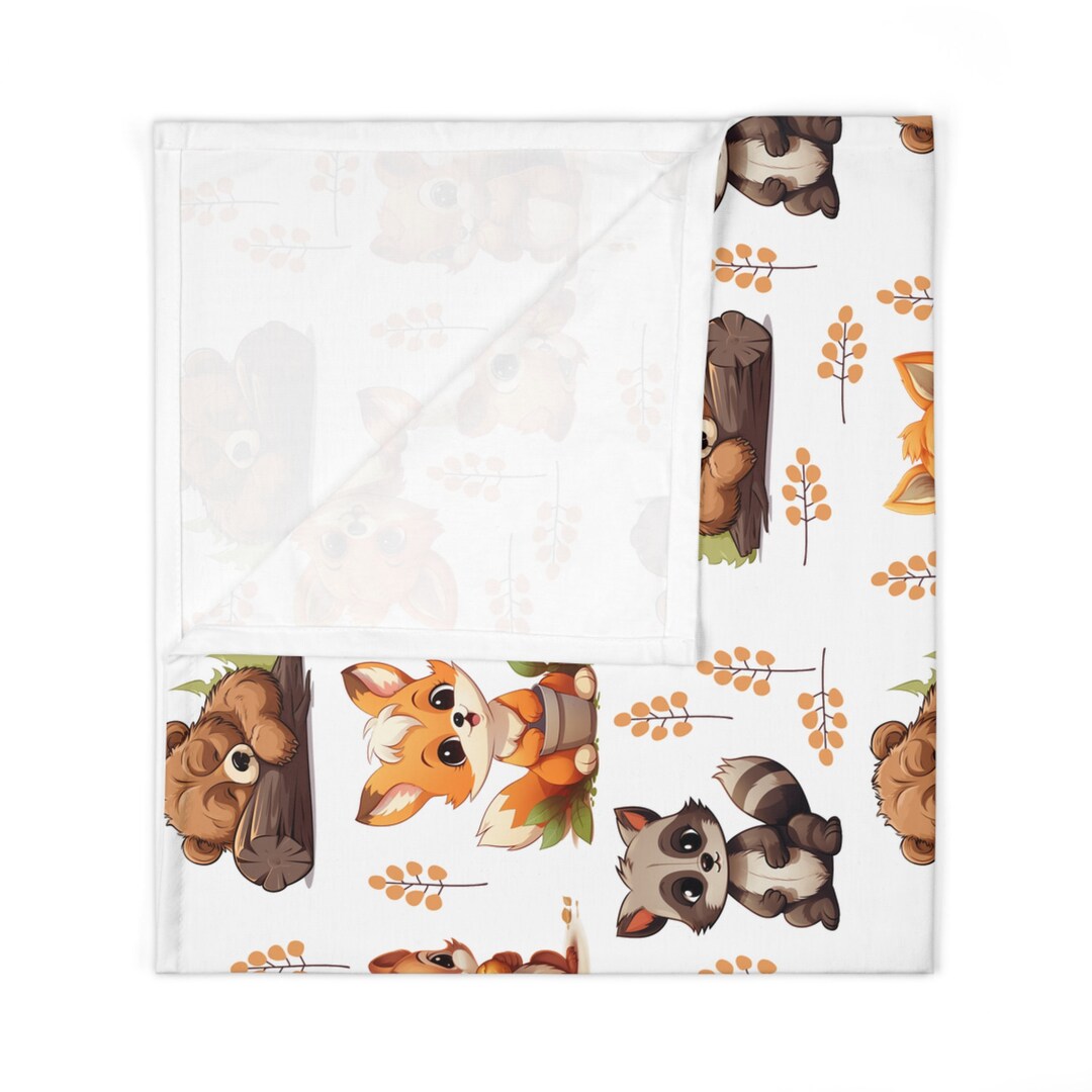Baby Swaddle Blanket Jersey Polyester Woodland Animals Blanket Soft
