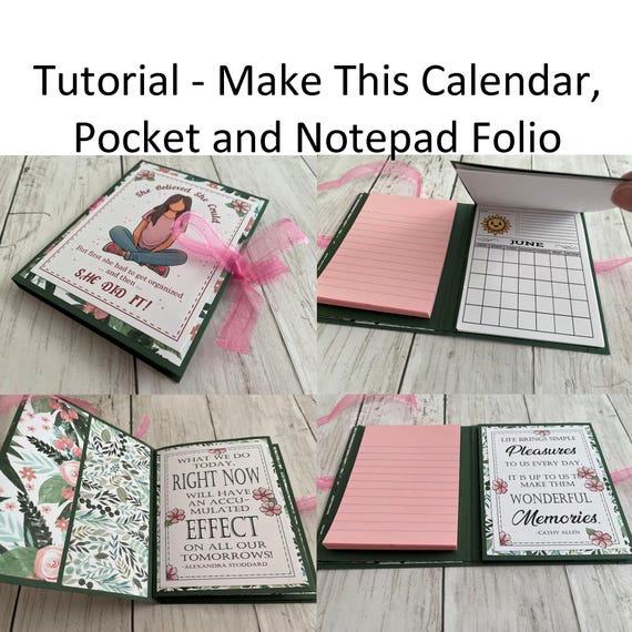Notepad Calendar Folio Tutorial: Paper Crafting (Digital Download)