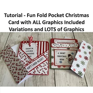 Op de afbeelding: Een tutorial voor het maken van leuke kerstkaarten met zakvouw. De kaarten hebben rood-witte snoepriet- en streepmotieven, met de tekst "SANTA LOVES READING!" en "GIFT CARD ALERT!" Eén kaart heeft een sneeuwpop en de tekst "A SNOWY CHRISTMAS WISH!"