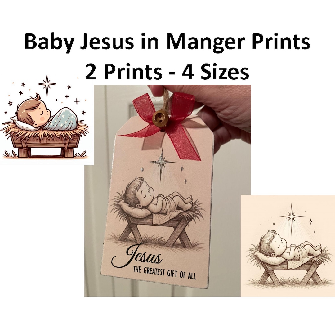 Jesus Label Baby Jesus Manger Prints, Craft Tags and Labels (digital Download) - Etsy