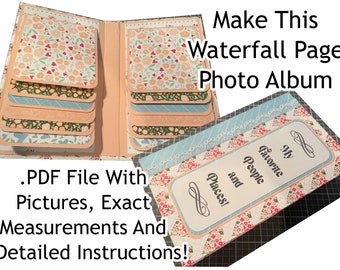 Tutorial to Make This 4.5" x 7.5" Waterfall Page Brag Book/PhotoAlbum | Detailed Instructions Exact Measurements | Four Front Embellishments