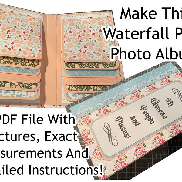 Tutorial to Make This 4.5" x 7.5" Waterfall Page Brag Book/PhotoAlbum | Detailed Instructions Exact Measurements | Four Front Embellishments